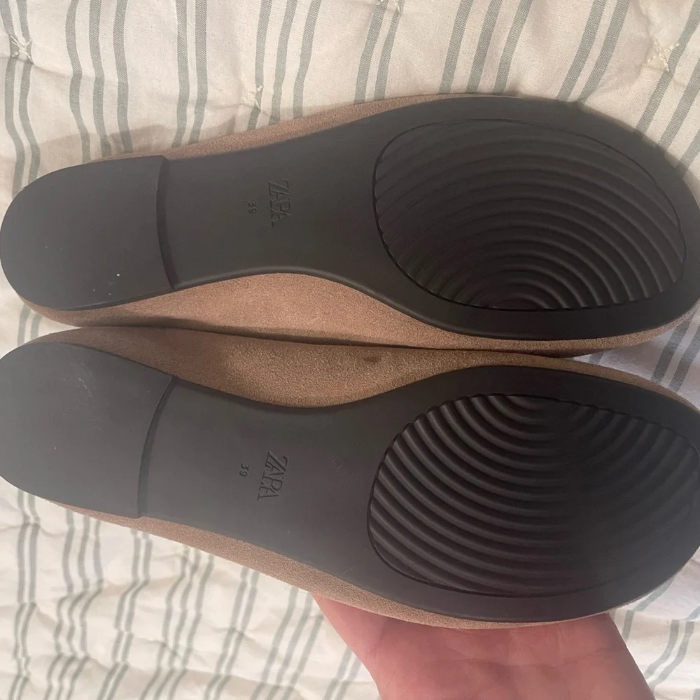 Zara Taupe Suede Loafers - Picture 6 of 7